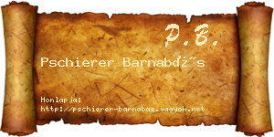 Pschierer Barnabás névjegykártya